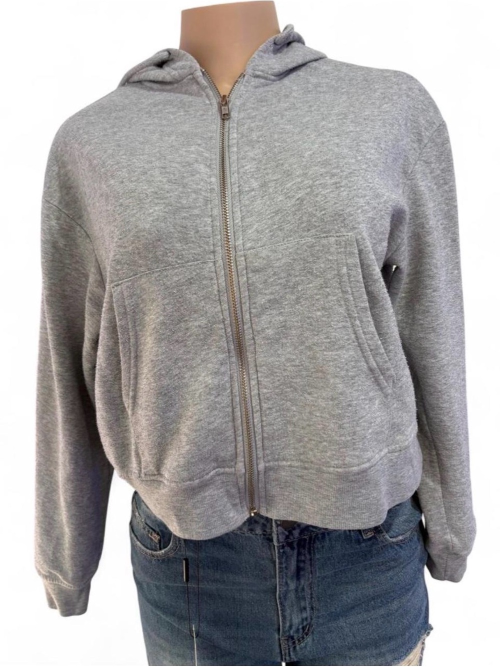 Love Streak Women's Gray Zip-Up Hoodie Sweatshirt